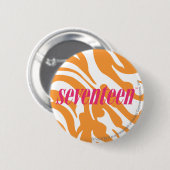 Badge Rond 5 Cm Orange de zèbre (Devant & derrière)