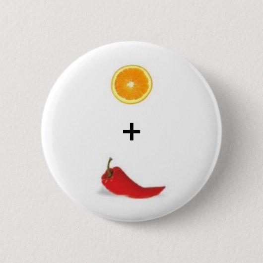 Badge Rond 5 Cm Orange douce/poivre de piment (Devant)