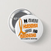 Badge Rond 5 Cm Orange d'usage de la leucémie I pour mon (Devant & derrière)