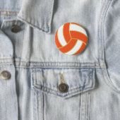 Badge Rond 5 Cm Orange et White Volleyball (En situation)