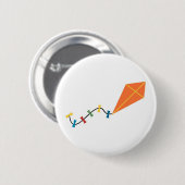 Badge Rond 5 Cm Orange Kite (Devant & derrière)