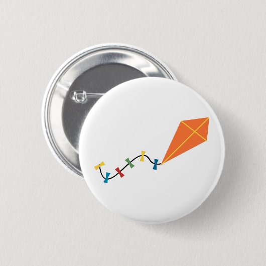 Badge Rond 5 Cm Orange Kite (Devant & derrière)