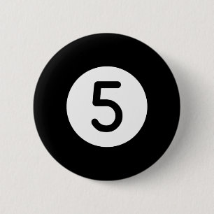 Badge Rond 5 Cm Orange Pool Ll Numéro Cinq Billard Billard Snooker