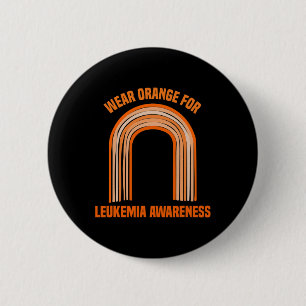 Badge Rond 5 Cm Orange Pour La Leucémie 1
