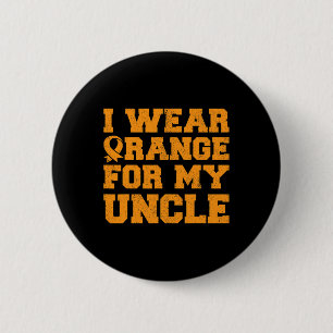 Badge Rond 5 Cm Orange Pour Mon Oncle Leucémie Sensibilisation Can