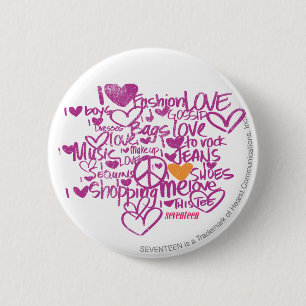 Badge Rond 5 Cm Orange/pourpre de graffiti