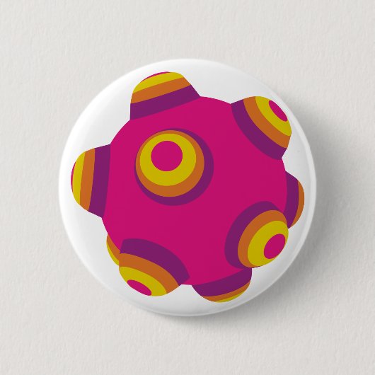 Badge Rond 5 Cm Orange pourpre rose de ClumpBubble (Devant)