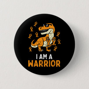 Badge Rond 5 Cm Orange Ribbon Je suis un guerrier Leucémie de sens