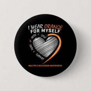 Badge Rond 5 Cm Orange Sclérose en plaques Vêtements Femmes Hommes