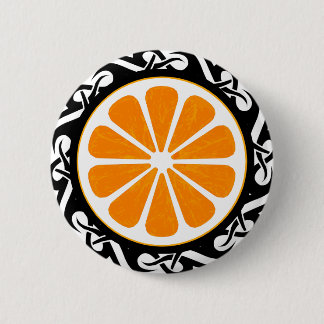 Badge Rond 5 Cm orange. tribal