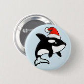 Badge Rond 5 Cm Orca Père Noël (Devant & derrière)