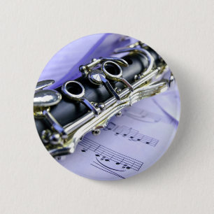 Badge Rond 5 Cm Orchestre de musique Clarinet Sheet