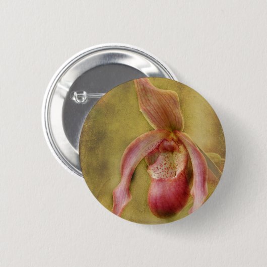 Badge Rond 5 Cm Orchidée à chlipper dame texturée (Devant & derrière)