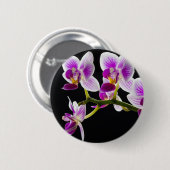Badge Rond 5 Cm Orchidée blanche et violette (Devant & derrière)