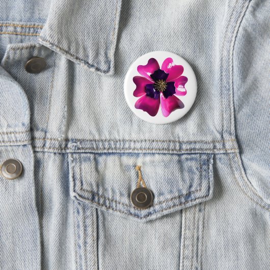 Badge Rond 5 Cm Orchidée tropicale MOD Retro Super Hawaii Flower (En situation)