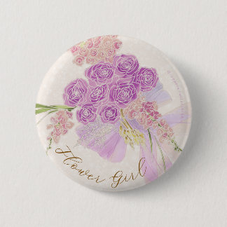 Badge Rond 5 Cm Orchidée Vintage Ombré Nœud et Bouquet