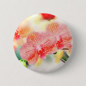 Badge Rond 5 Cm Orchidées d'aquarelle (Devant)