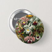 Badge Rond 5 Cm Orchidées vintages (Devant & derrière)