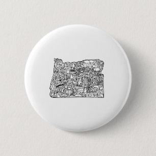 Badge Rond 5 Cm Oregon Doodle