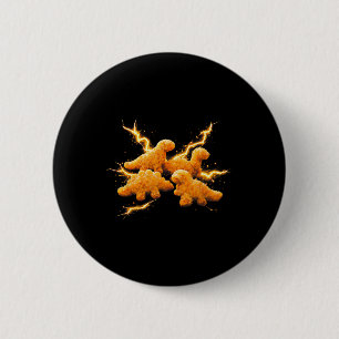 Badge Rond 5 Cm Oreiller Dino Nugget Dinosaure Amateur de Nuggets