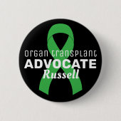 Badge Rond 5 Cm Organ Transplant Advocate Ribbon Black Button (Devant)