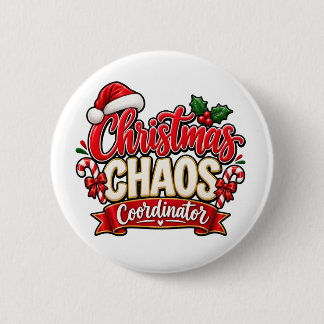 Badge Rond 5 Cm Organisateur de chaos de Noël Conception festive d