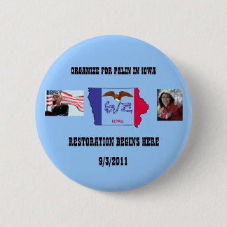 Badge Rond 5 Cm Organisez pour Palin en Iowa