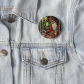 Badge Rond 5 Cm Orient Express Père Noël (En situation)