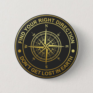 Badge Rond 5 Cm Orientations Gold Compass