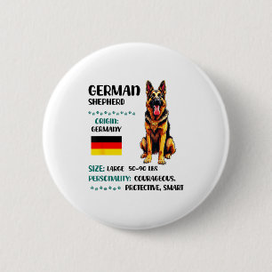 Badge Rond 5 Cm Origine Berger Allemand Drôle Amateur de Berger Al