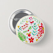 Badge Rond 5 Cm Ornement de fête (Devant & derrière)