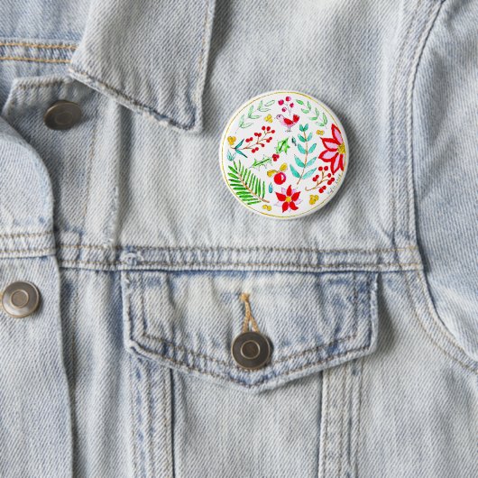 Badge Rond 5 Cm Ornement de fête (En situation)