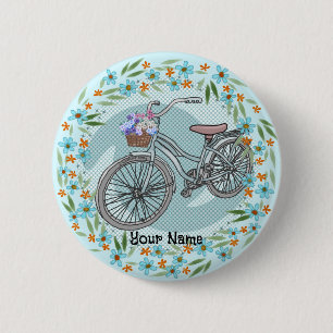 Badge Rond 5 Cm Ornement de vélo bleu