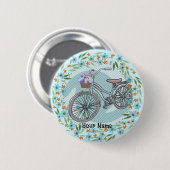 Badge Rond 5 Cm Ornement de vélo bleu (Devant & derrière)