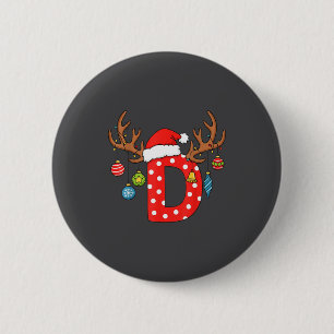 Badge Rond 5 Cm Ornement initial de l'alphabet monogramme de Noël 