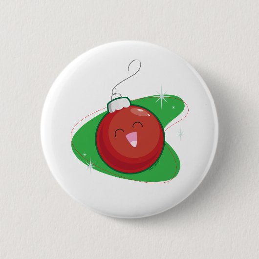Badge Rond 5 Cm Ornement rouge (Devant)