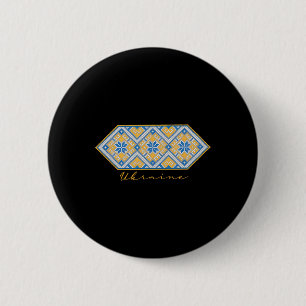 Badge Rond 5 Cm Ornement Traditionnel Ukrainien de Vyshyvanka d'Uk