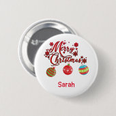 Badge Rond 5 Cm Ornements accrochants de Joyeux Noël (Devant & derrière)