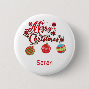 Badge Rond 5 Cm Ornements accrochants de Joyeux Noël