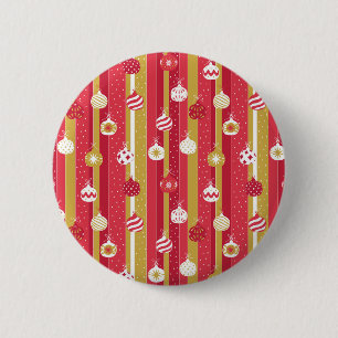 Badge Rond 5 Cm Ornements d'arbre de Noël jaune rouge