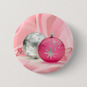 Badge Rond 5 Cm ORNEMENTS ROSES et ARGENTÉS par SHARON SHARPE