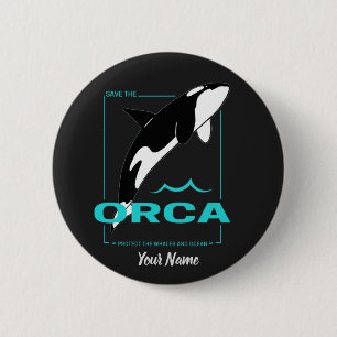 Badge Rond 5 Cm Orque épaulard pour une fille qui aime les orques
