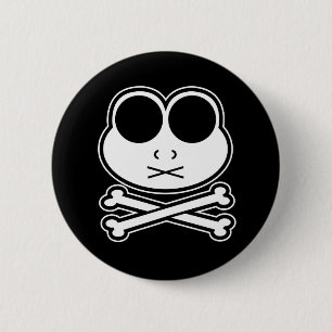 Badge Rond 5 Cm Os croix de grenouille - Coupe
