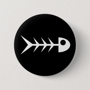 Badge Rond 5 Cm Os de poissons