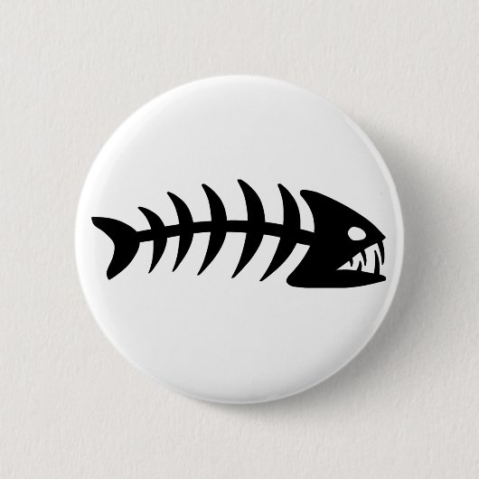 Badge Rond 5 Cm Os de poissons de piranha (Devant)