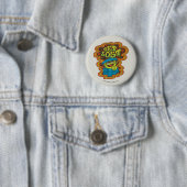 Badge Rond 5 Cm Oscar la Goule | Psychedelique (En situation)