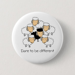 Badge Rond 5 Cm Oser être un mouton noir différent