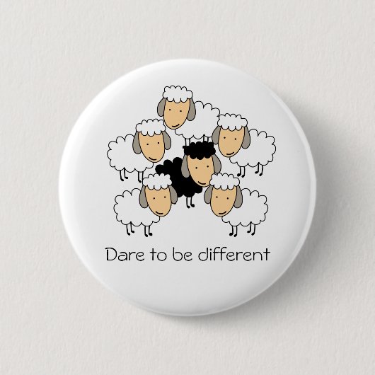 Badge Rond 5 Cm Oser être un mouton noir différent (Devant)