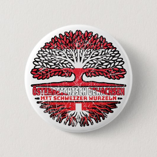 Badge Rond 5 Cm Österreich Österreichisch Schweizer Schweiz Baum (Devant)
