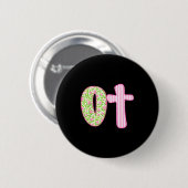 Badge Rond 5 Cm Ot Preppy Occupational Therapy, Boho Cota Girly Co (Devant & derrière)
